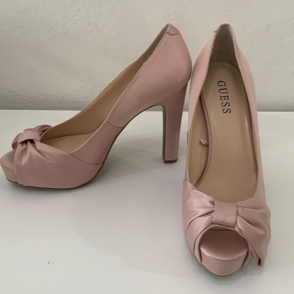 Guess Pink Satin Heels Size 9.5